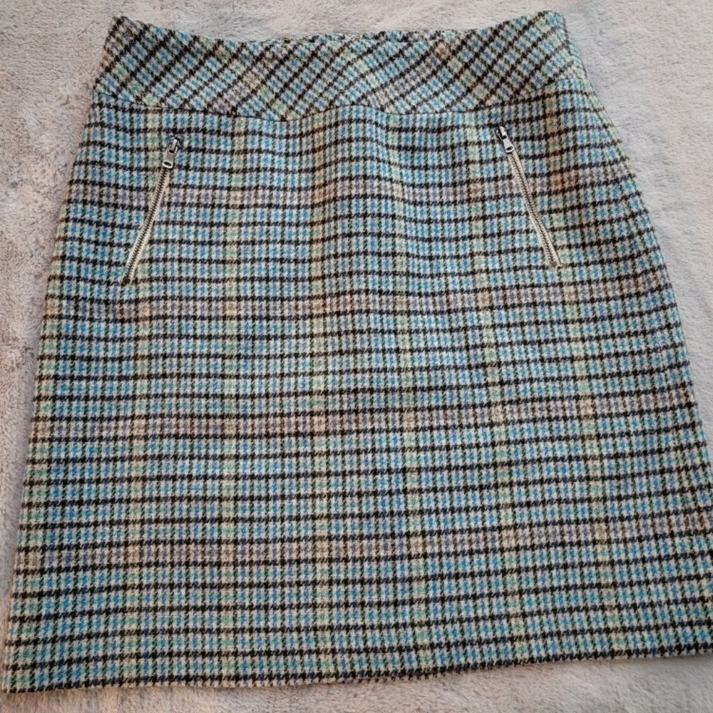 Talbots Teal, Black and Gray Pencil Skirt Sz 4, NWOT